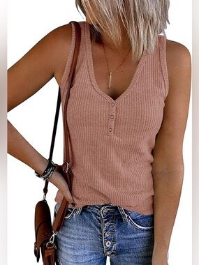 Women’s V-neck Button Tank